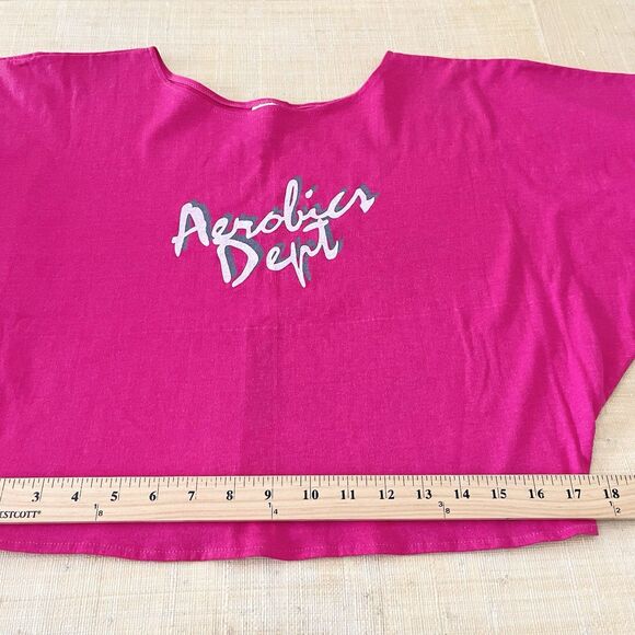 Vintage Apparel Active Crop Top Oversize M Fusia Pink Activewear Retro - Picture 5 of 8